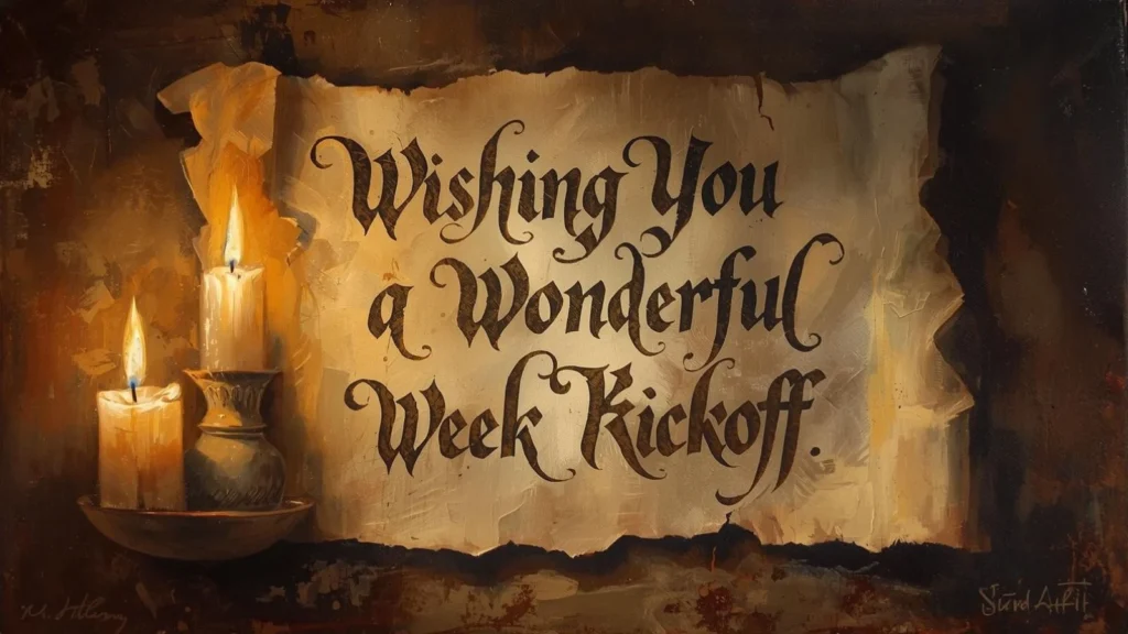 Wishing You a Wonderful Week Kickoff