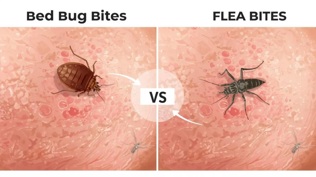 Bed Bug Bites vs Mosquito or Flea Bites