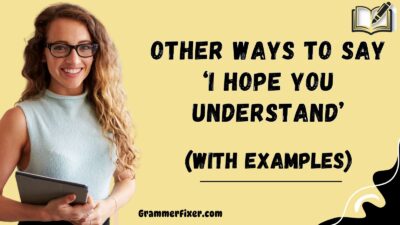 Other Ways to Say ‘I Hope You Understand’